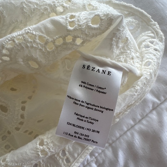 Sezane Annabelle Blouse Ecru - Size 6 - Picture 8 of 8